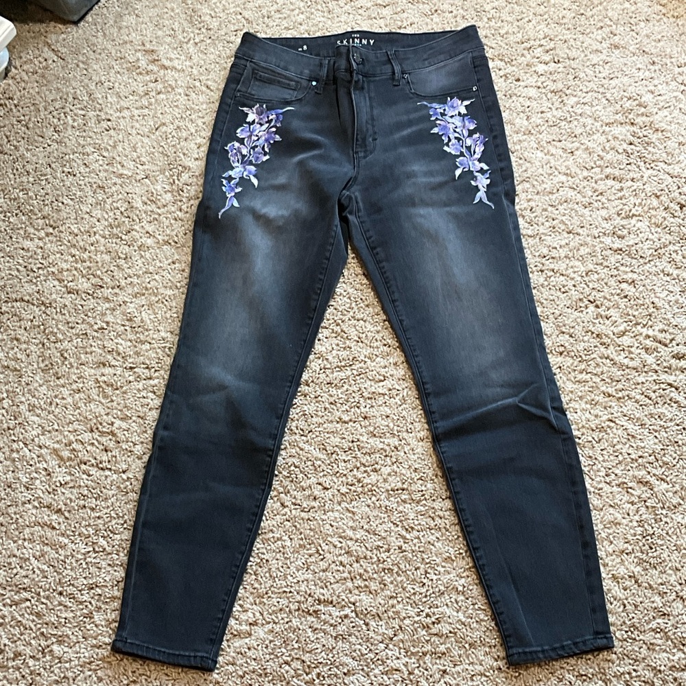 White House Black Market Skinny Jeans w/Embroidery